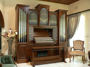 Johannesburg- Custom made Content Pastorale organ with real organ pipes,wooden keys and stops with floating 4e manual and extra 112 voices with the normal wooden pull  53 stops and 30 build in different Europa organ sounds.Total 201 voices
Romantic,Symphonic,baroque,Historical voices.